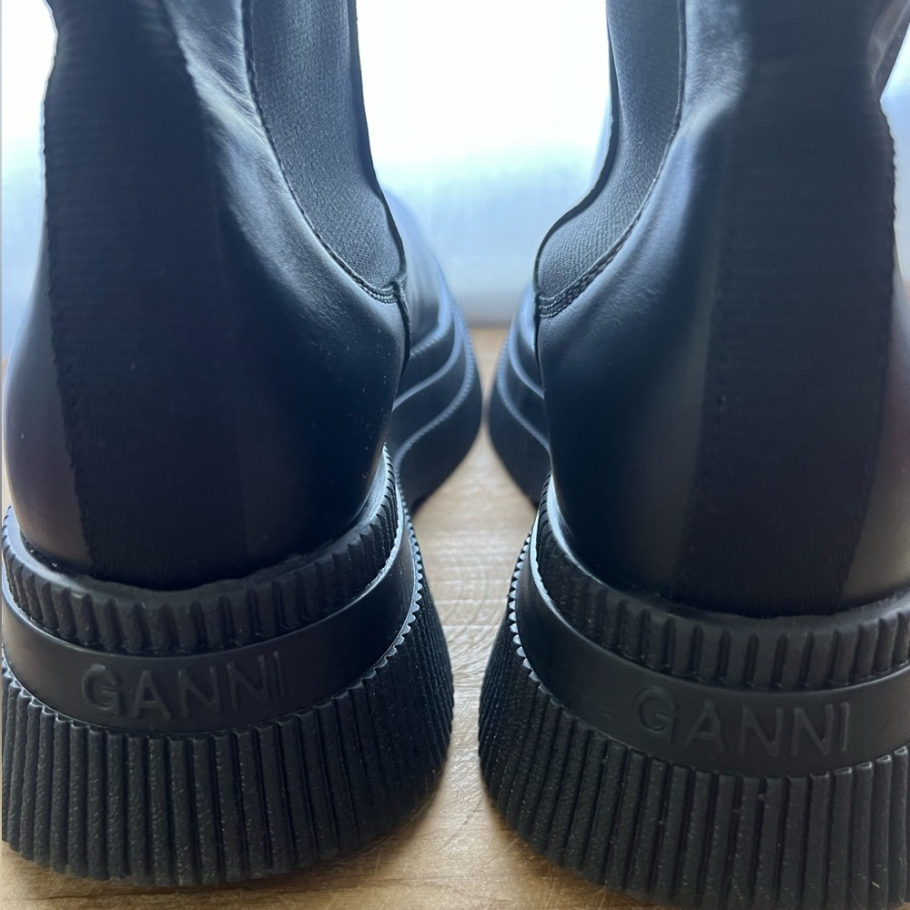 Ganni Creepers Chelsea Boots Size 40 In Black New - Picture 5 of 15